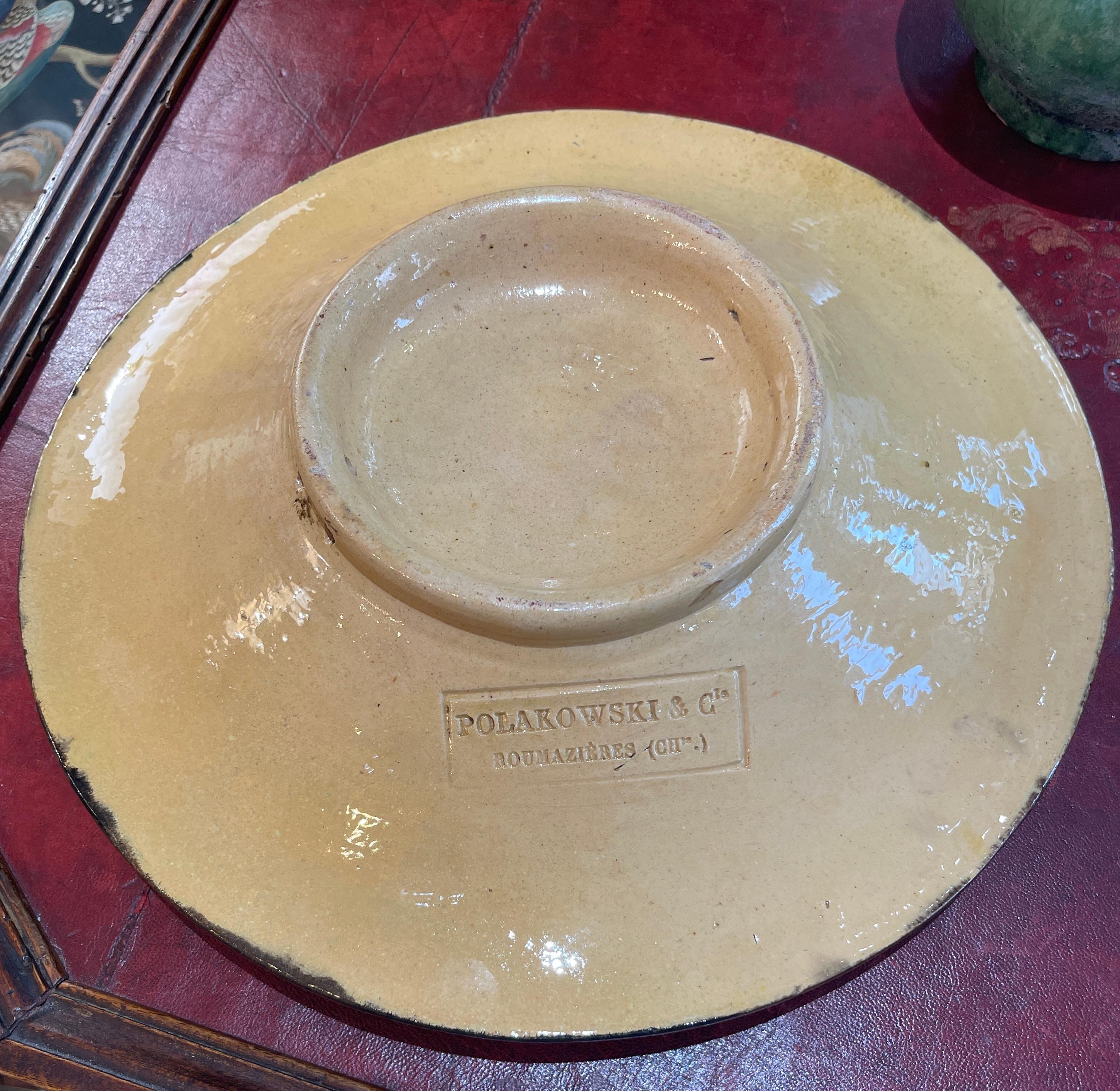 Piatto di maiolica francese Palissy di Alfred Renoleau Fine 19°. C. in vendita 4