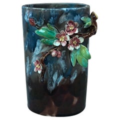 French Majolica Palissy Vase Thomas Sergent, Circa 1880