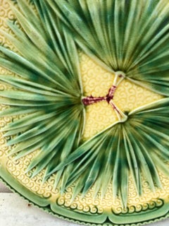 French Majolica Palm Plate Sarreguemines, circa 1870