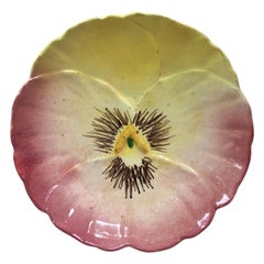 Delphin Massier, Delphin Massier, Majolika-Pansy-Teller, um 1890