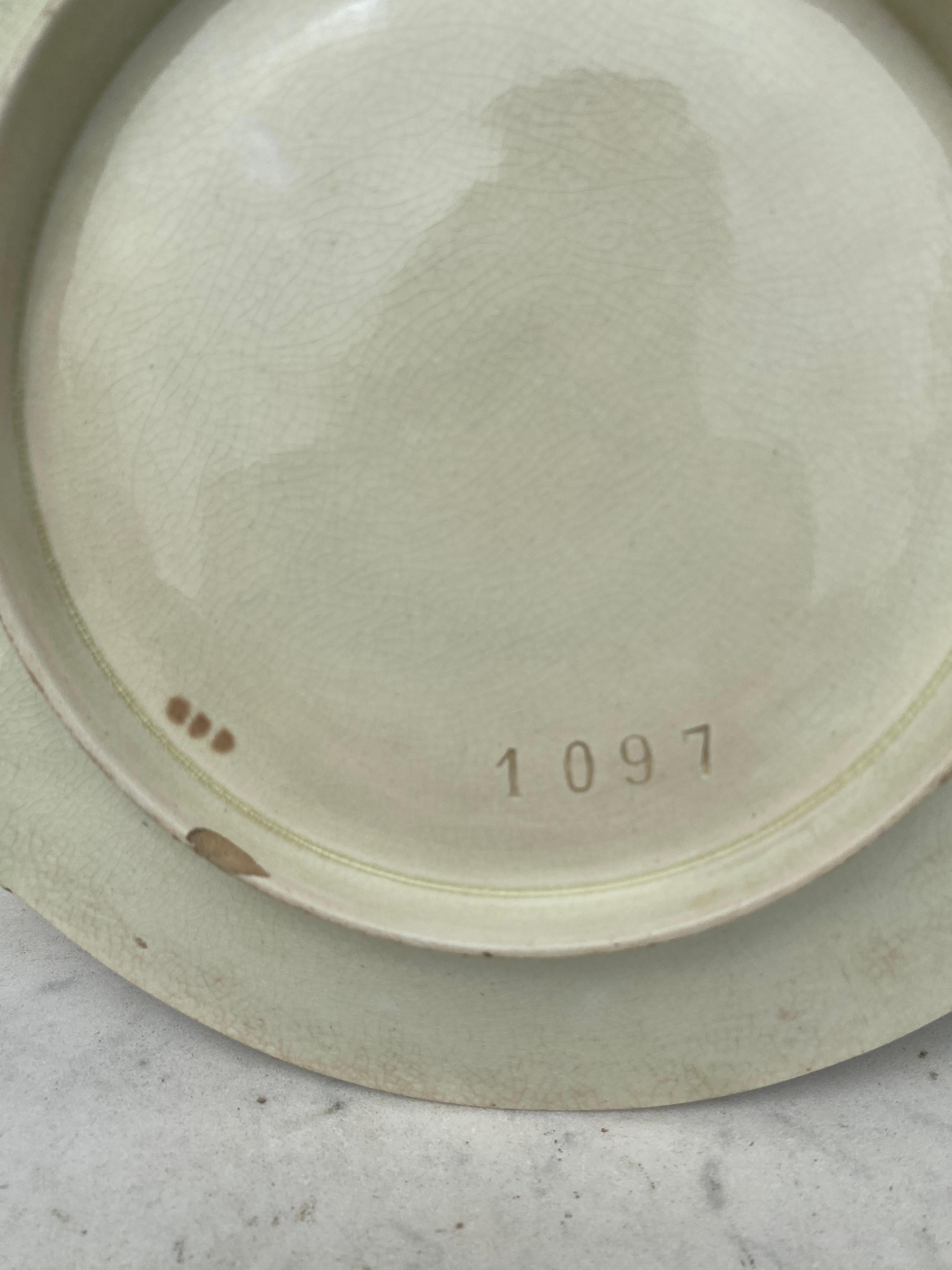 Ceramic French Majolica Plate, Circa 1890 For Sale