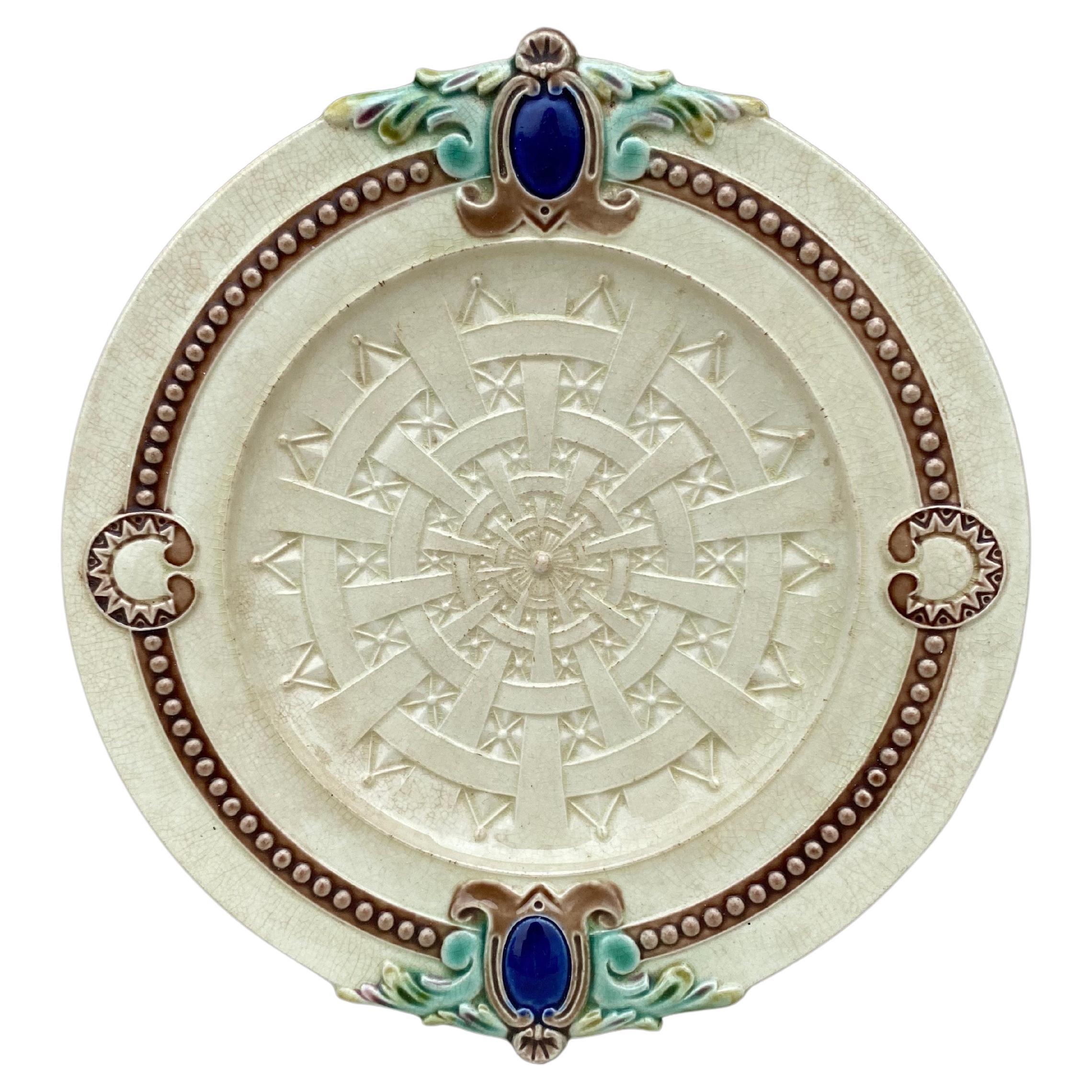French Majolica Plate, Circa 1890