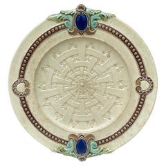 Antique French Majolica Plate, Circa 1890