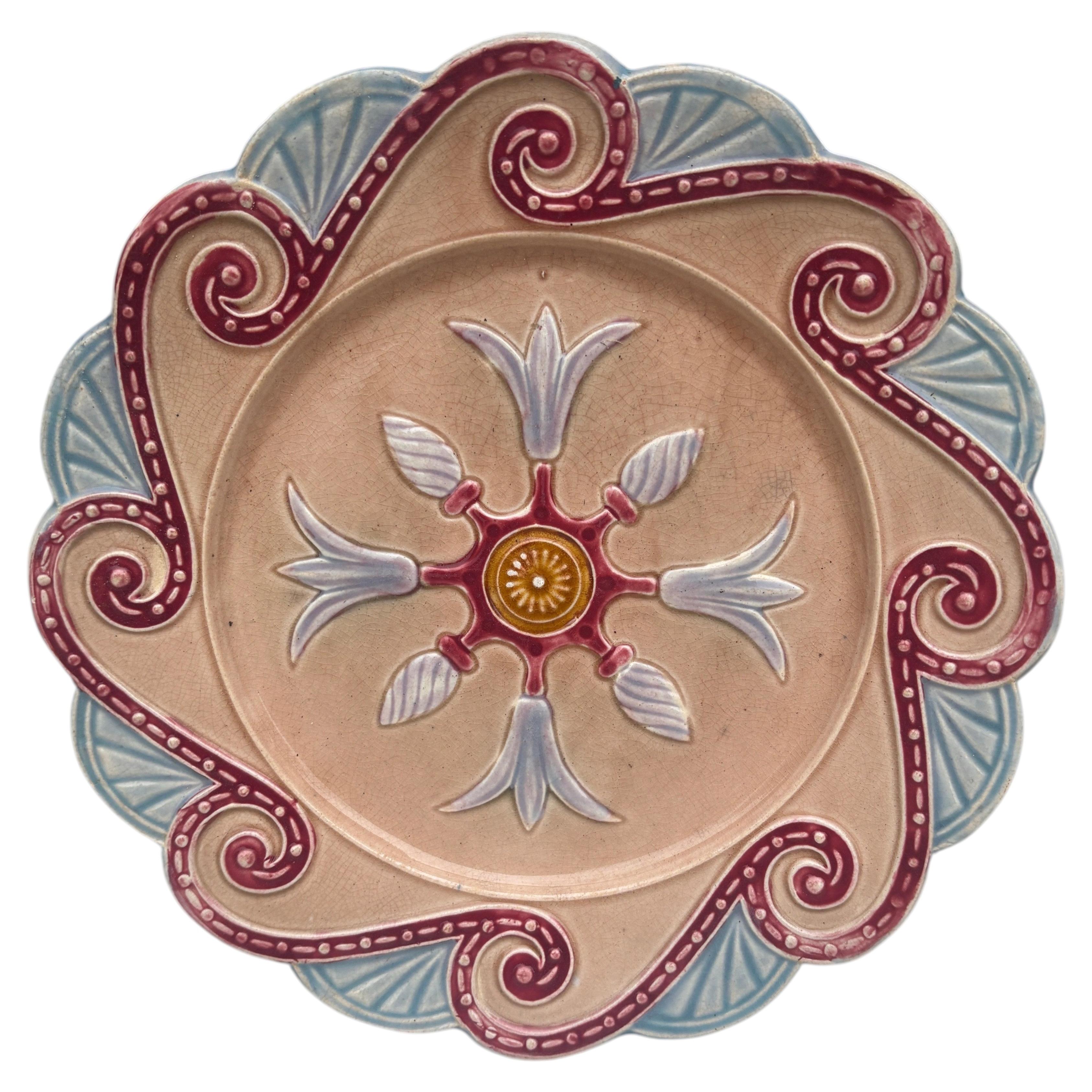 French Majolica Plate Circa 1890