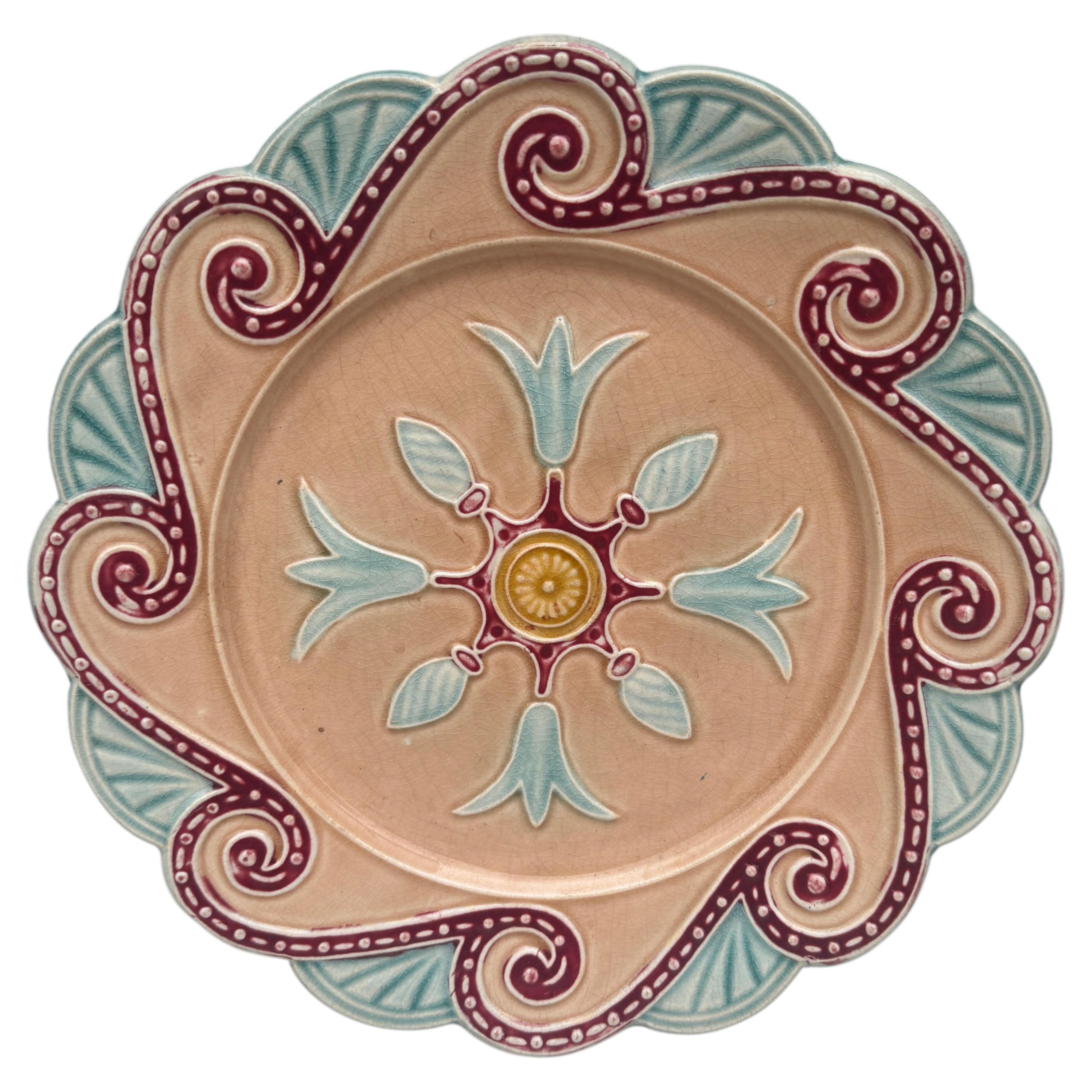 French Majolica Plate Circa 1890