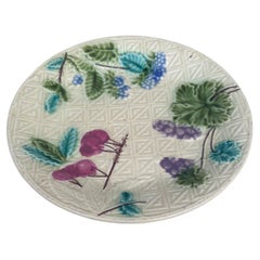 French Majolica Plate Fruits Salins, circa 1890