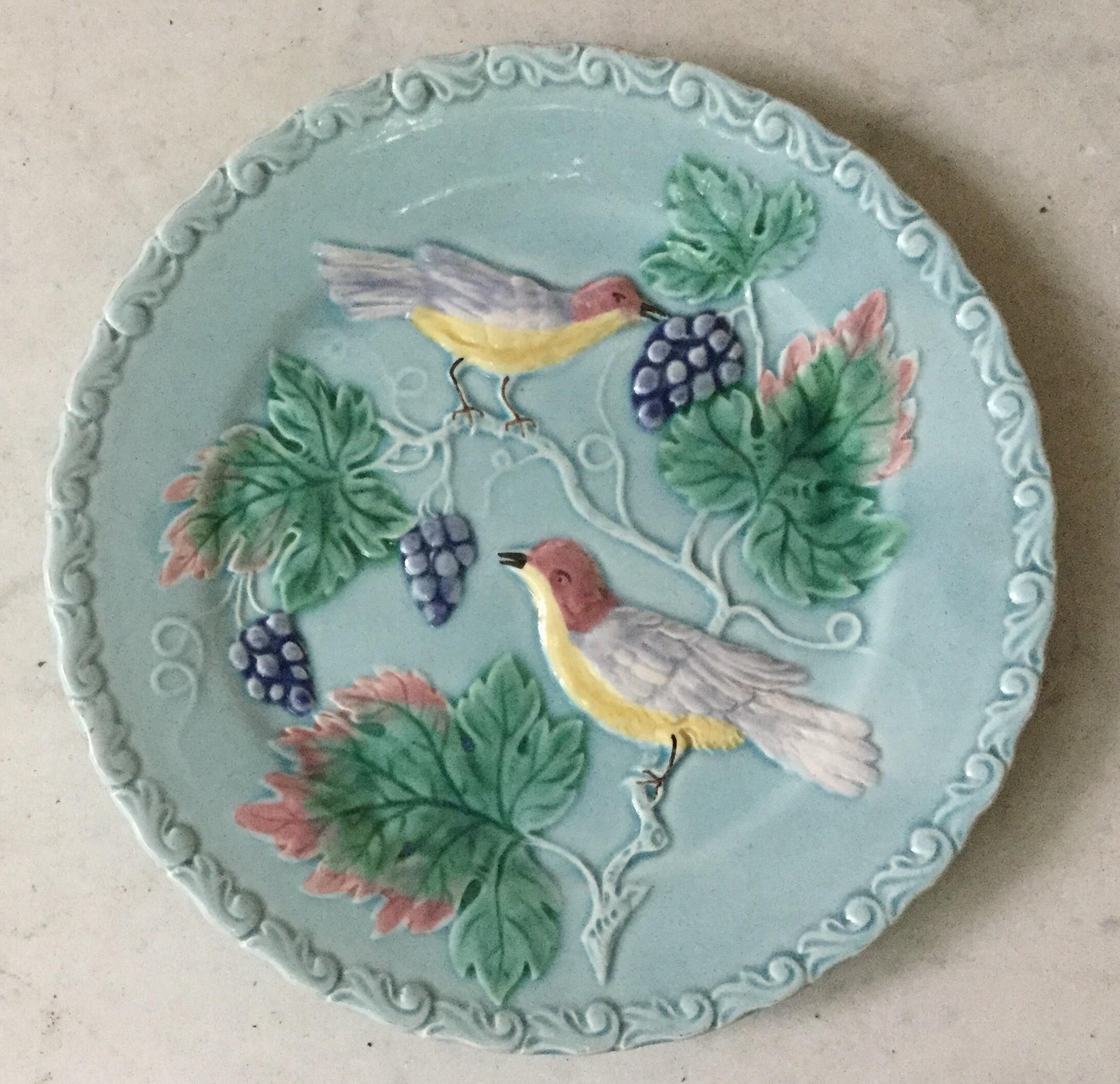 Late 19th Century French Majolica Plate Fruits Salins, circa 1890