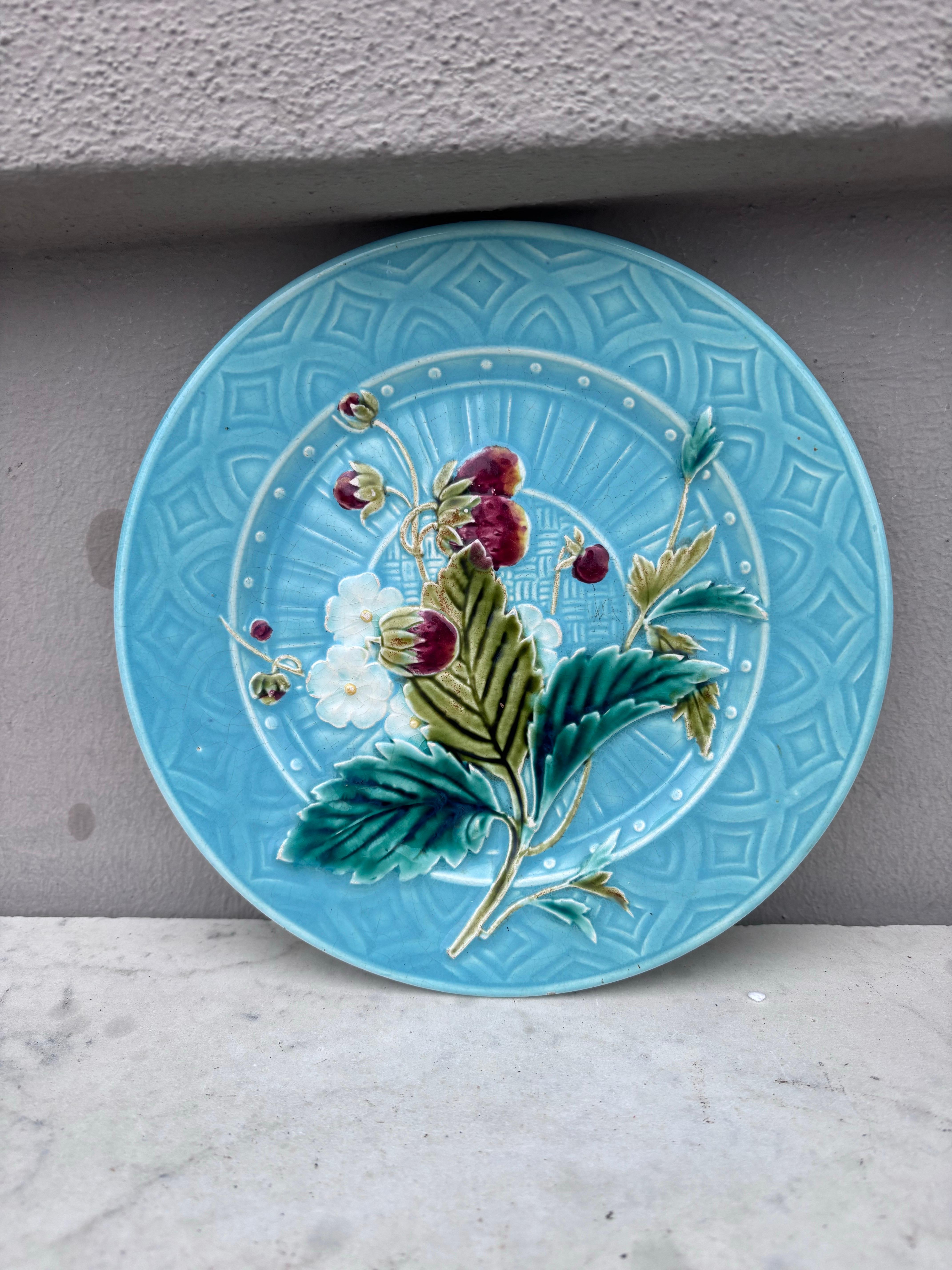 Fine XIX secolo Piatto in maiolica francese Fruits Salins, 1890 circa in vendita