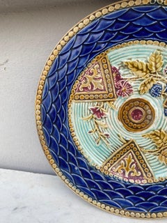 French Majolica Plate Onnaing, Circa 1890