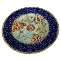 French Majolica Plate Onnaing, Circa 1890