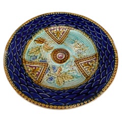 French Majolica Plate Onnaing, Circa 1890