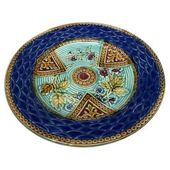 French Majolica Plate Onnaing, Circa 1890