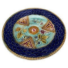 French Majolica Plate Onnaing, Circa 1890