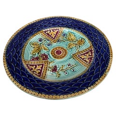 French Majolica Plate Onnaing, Circa 1890