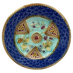 French Majolica Plate Onnaing, Circa 1890