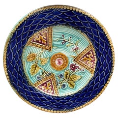 French Majolica Plate Onnaing, Circa 1890