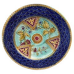 French Majolica Plate Onnaing, Circa 1890