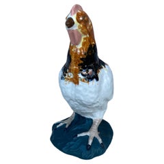 French Majolica Porcelain Hen Circa 1930