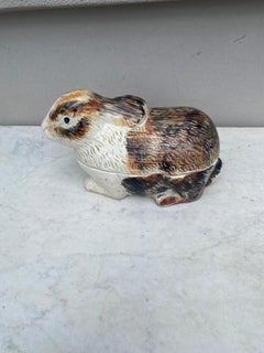French Majolica Rabbit Tureen circa 1940