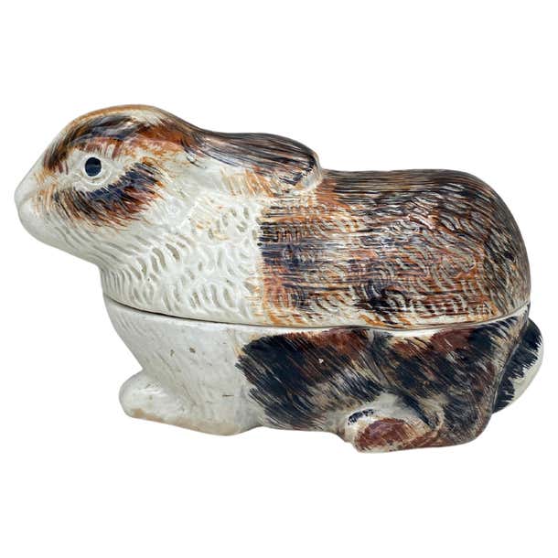 Geo Rabbit Paris Tureen French Majolica Rabbit Tureen circa 1940 For Sale at 1stDibs