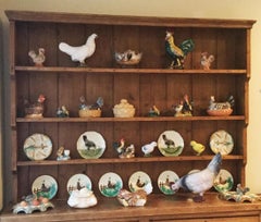 Pichet à coq en majolique française Keller et Guerin Saint Clement