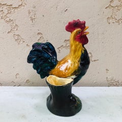 French Majolica Rooster Vase Vallauris, circa 1920