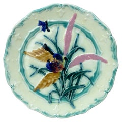 French Majolica Saint Amand Bird Plate, circa 1890