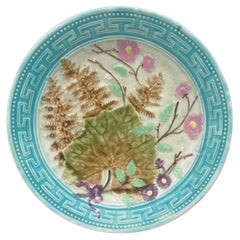 French Majolica Saint Amand Leaves Plate, circa 1890