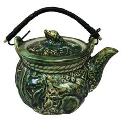 Vintage French Majolica Shell & Crab Teapot Circa 1950