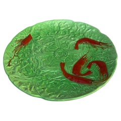 French Majolica Shrimp Plate Choisy Le Roi Circa 1930