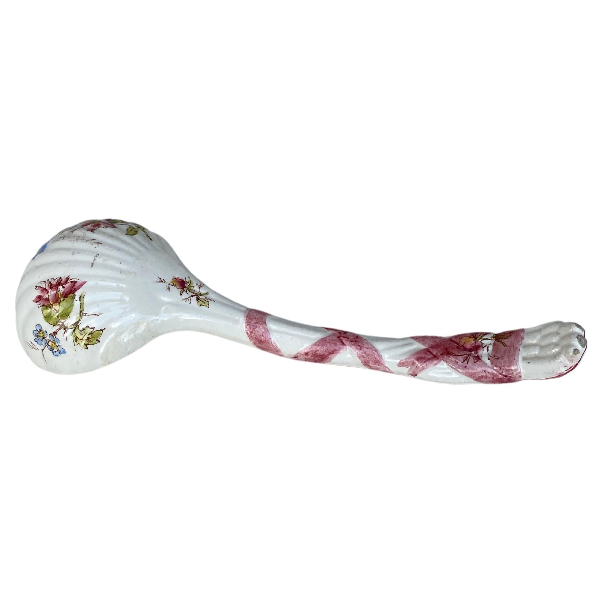 Late 19th Century French Majolica Spoon Longchamp Circa 1890 For Sale