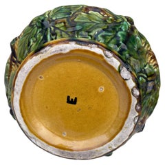 French Majolica Squirrel Cache Pot , circa 1890