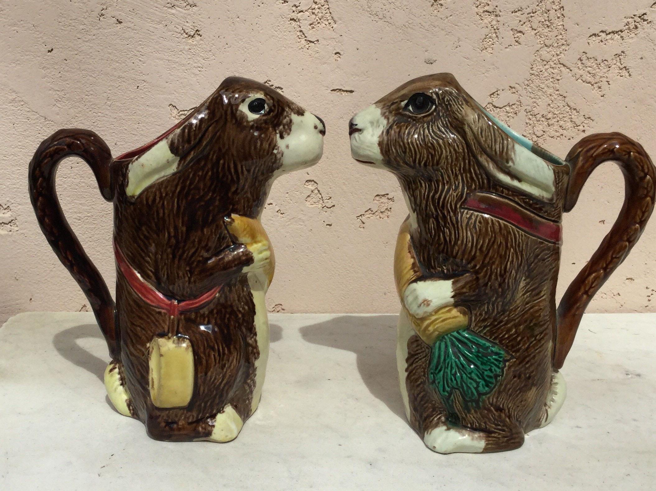 French Majolica Squirrel Pitcher Orchies, Circa 1890 1