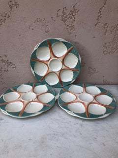 Piatto ostrica francese in maiolica Digoin & Sarreguemines, CIRCA 1920