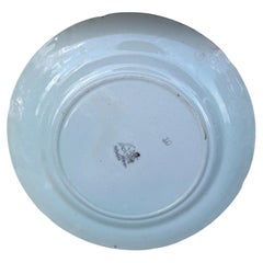 French Majolica Stork Plate Keller & Guerin Saint Clement, Circa 1900