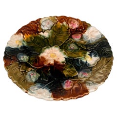 French Majolica Strawberries Plate Orchies, circa 1890