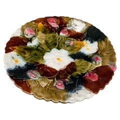 French Majolica Strawberries Plate Orchies, circa 1890