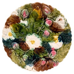 French Majolica Strawberries Plate Orchies, circa 1890