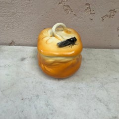 French Majolica Sugar Bowl with Cicada Sicard circa 1950