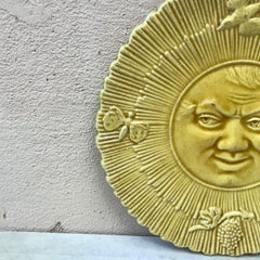 French Majolica Sun Wall Plate, circa 1880