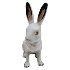 French Majolica Terracotta Rabbit Bavent Circa 1900