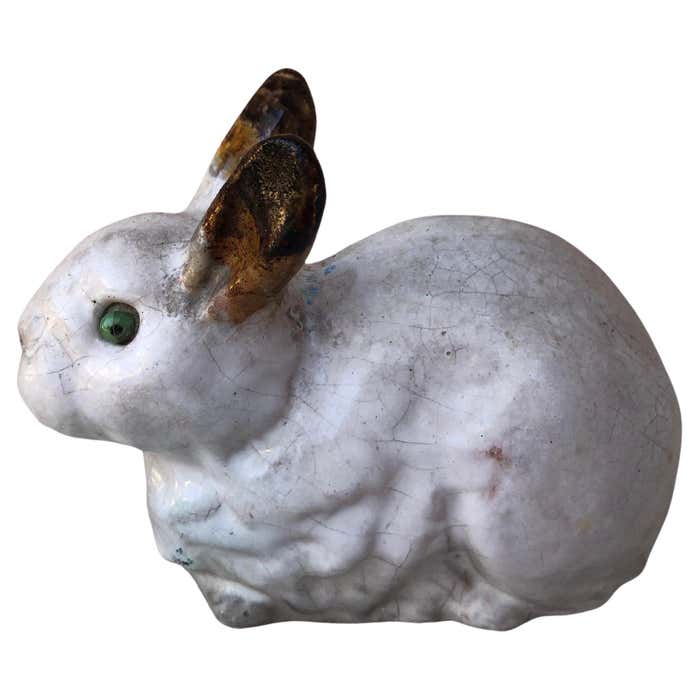 French Majolica Terracotta Rabbit Bavent Circa 1900 For Sale at 1stDibs