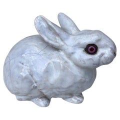 French Majolica Terracotta Rabbit Bavent Circa 1900
