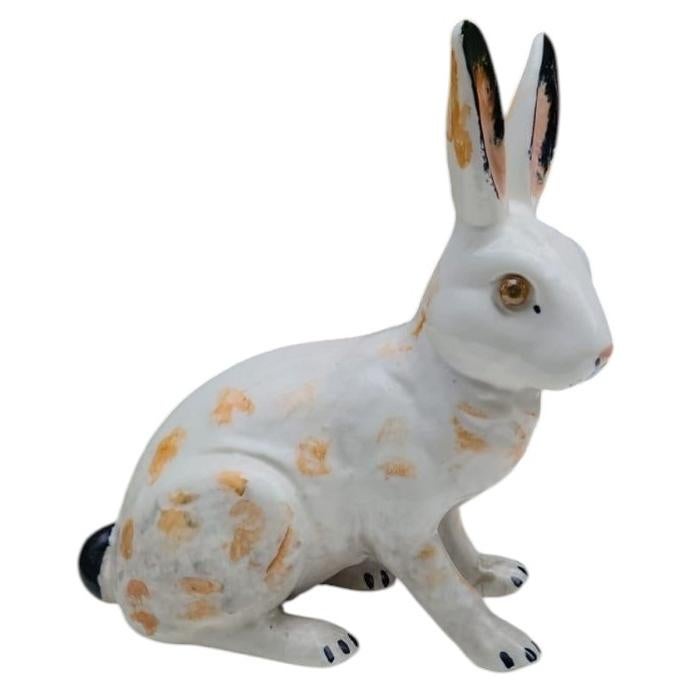 French Majolica Terracotta Rabbit Bavent Circa 1900 For Sale