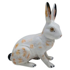 French Majolica Terracotta Rabbit Bavent Circa 1900