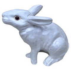 Lapin en terre cuite Majolique française Bavent Circa 1950