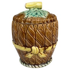 French Majolica Tobacco Jar or Cigar Box, circa 1890