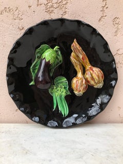 French Majolica Vegetables Platter Vallauris circa 1950