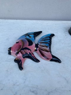 French Majolica Wall Fish Vallauris, Circa 1970