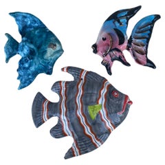 French Majolica Wall Fish Vallauris, Circa 1970